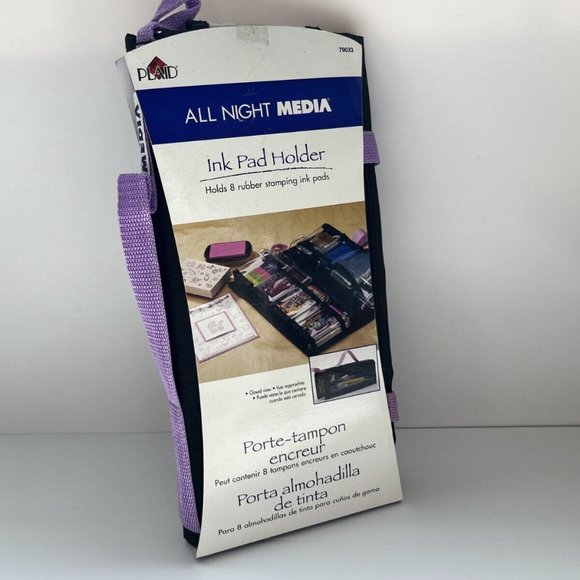 Plaid All Night Media Black Nylon Holds 8 Rubber Stamping Ink Pad Holder - Picture 11 of 12